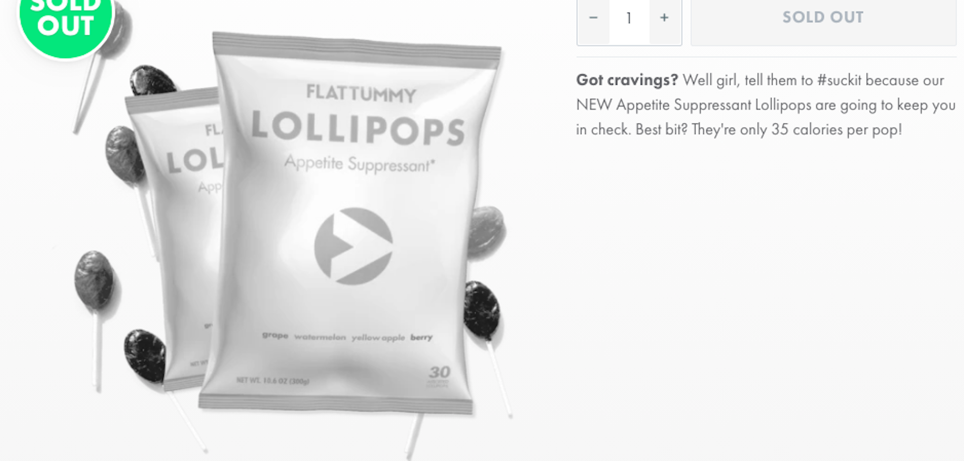 Flat Tummy lollipops, which claim to suppress appetite and improve satiation have been endorsed by Kim Kardashian.