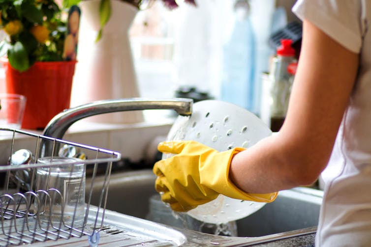 My skin's dry with all this hand washing. What can I do?