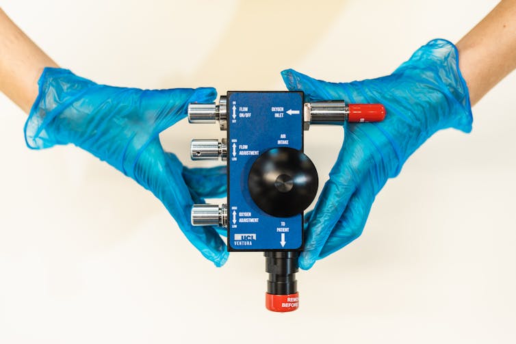 The reverse-engineered CPAP flow generator.
James Tye / UCL