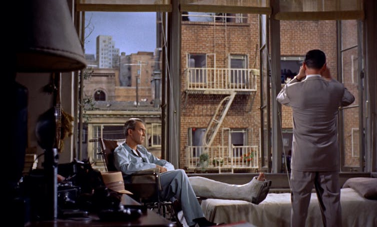 James Stewart and Wendell Corey in Rear Window (1954)