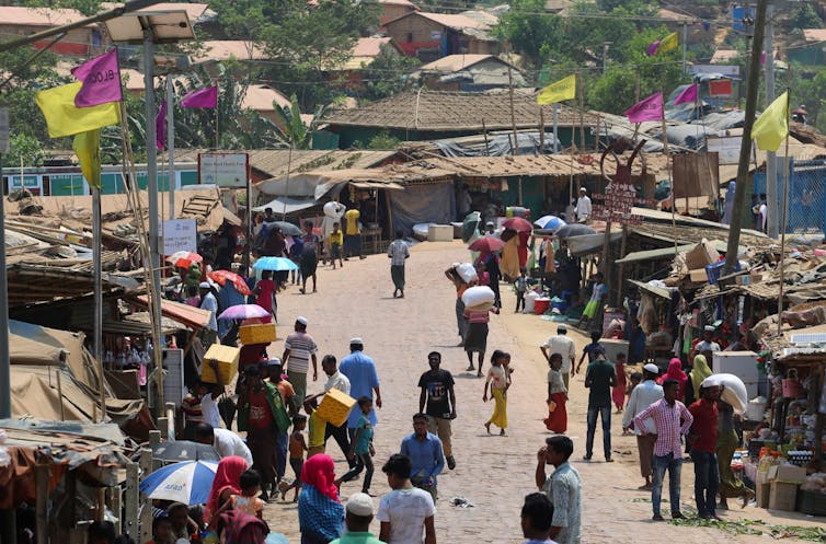 People at market