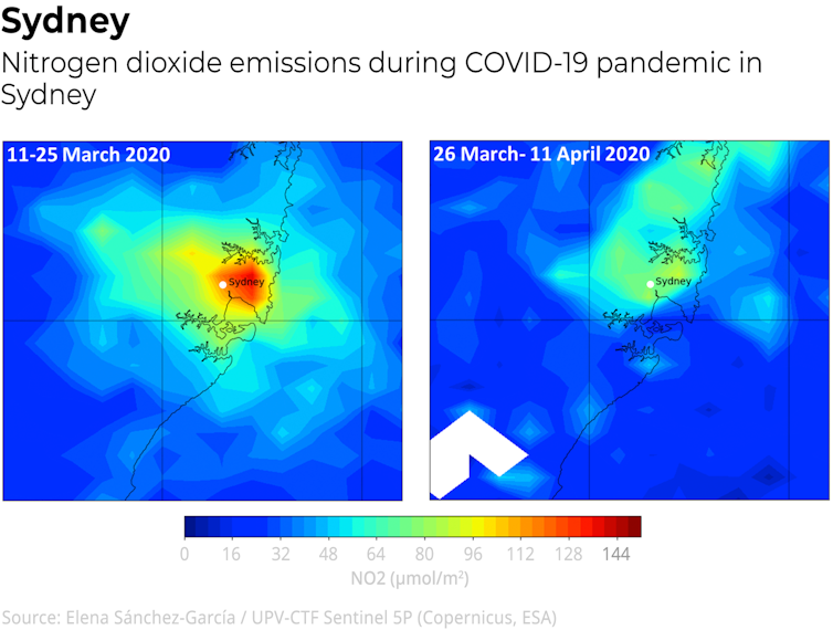 These 5 images show how air pollution changed over Australia’s major cities before and after lockdown