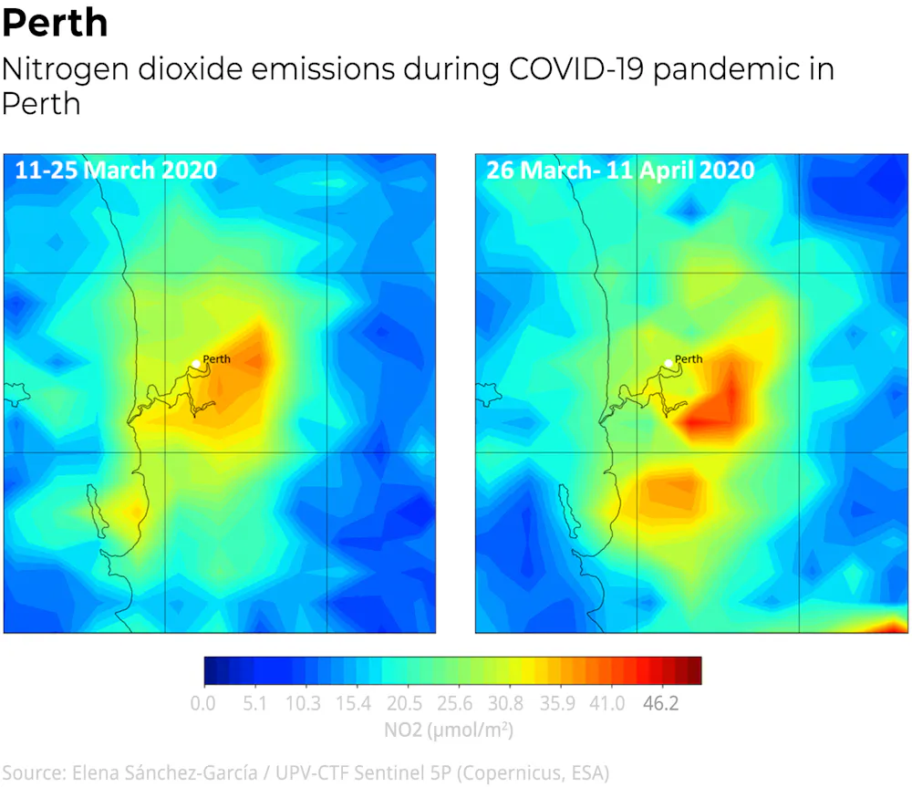 Perth Pollution These 5 images show how air pollution changed over Australia’s major ...