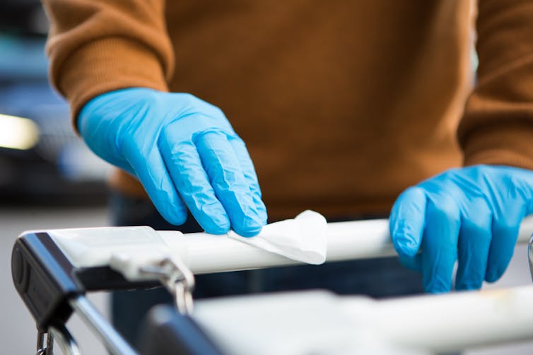 Wipe trolley's to rid them of COVID-19 when shopping