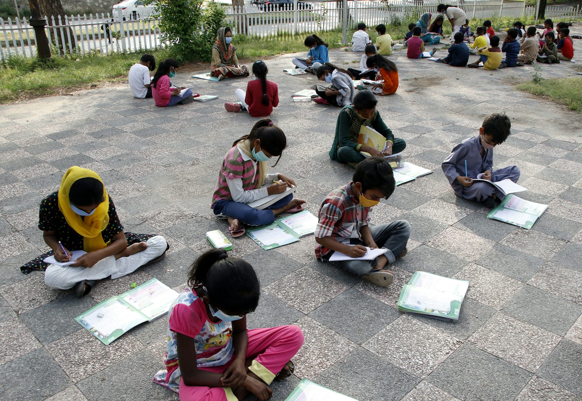 outside in playground