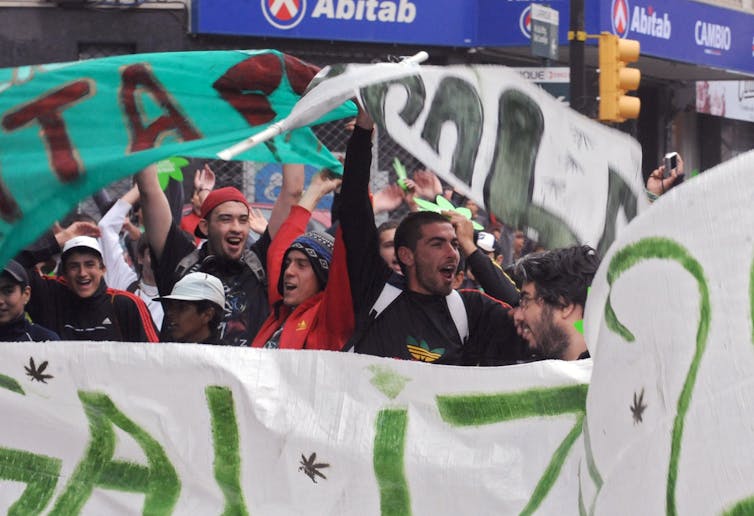 A march to legalize cannabis in Montevideo, May 5, 2012.