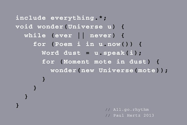 Finding beauty in code – 5 ways digital poetry combines human and computer languages