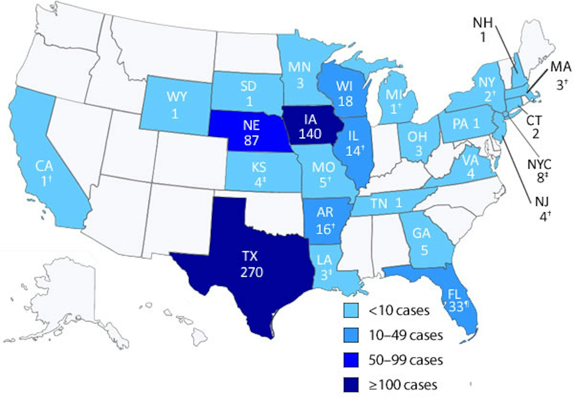 Food borne tropical disease outbreak strikes the US