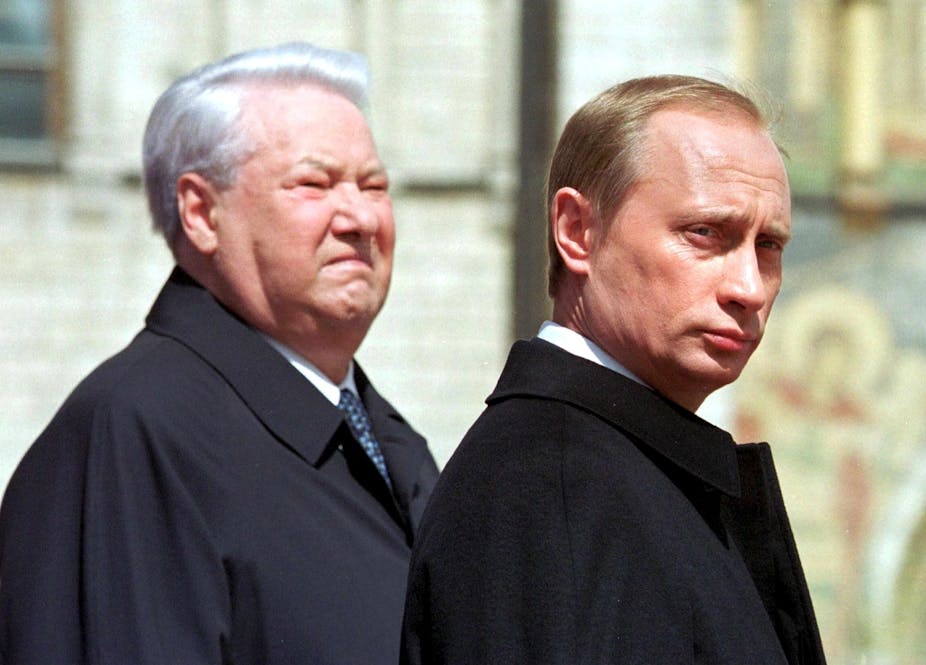 Putin’s inauguration in 2000: the end of a wild decade. Itar-Tass Pool/EPA