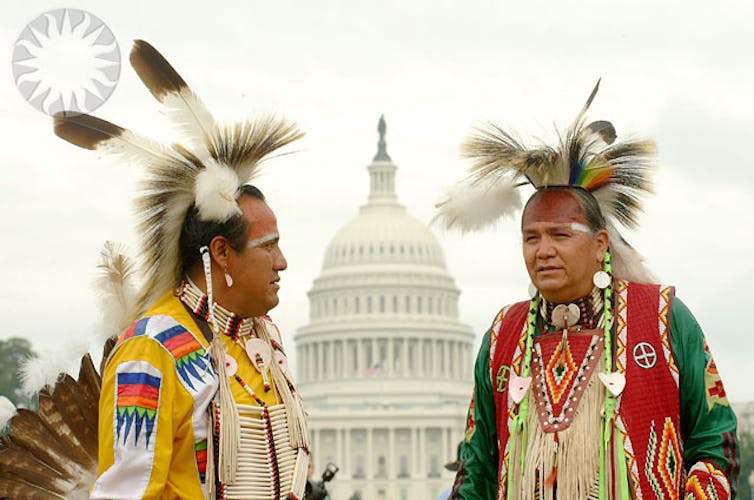Native Americans with the White House.