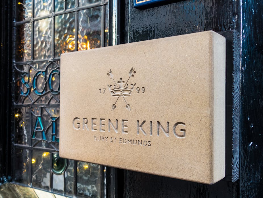 Greene King pub sign.