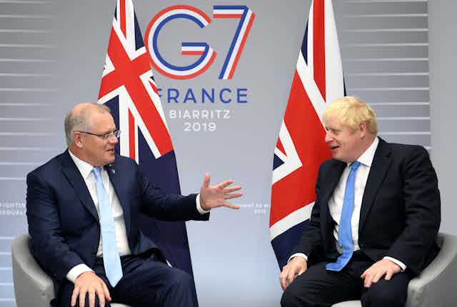 The leaders of Australia and the UK meet.