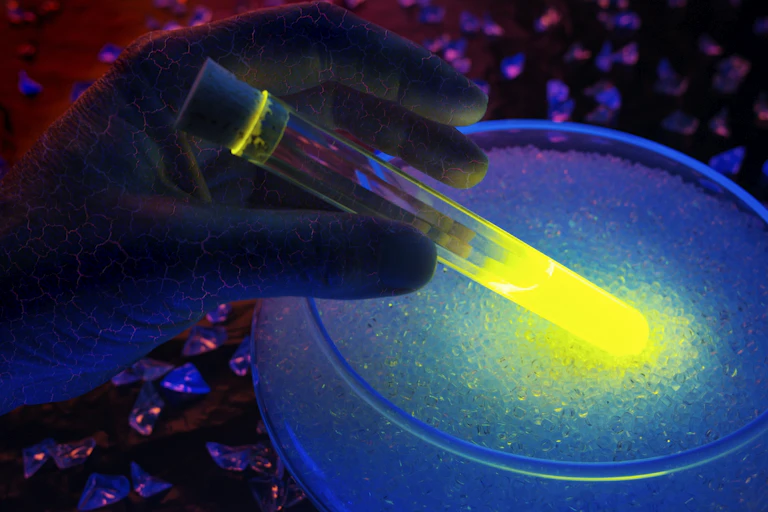 Glowing test tube