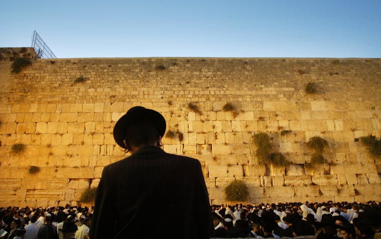 Orthodox Jewish man at Western Wall.