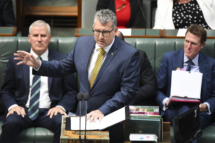 Minister Keith Pitt speaks during Question Time.