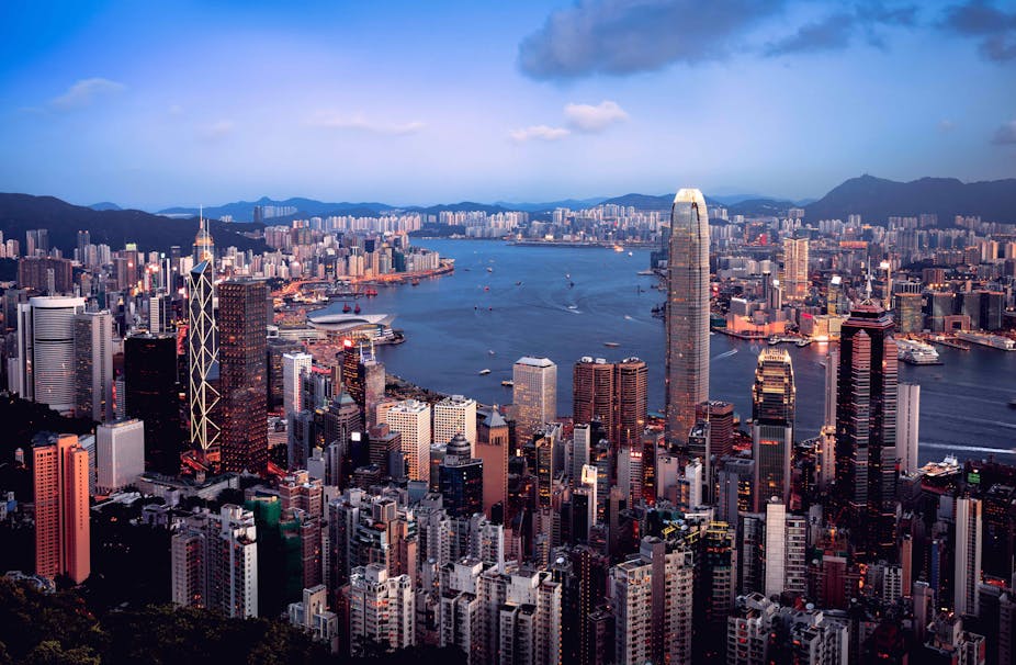 Skyline of buildings in Hong Kong