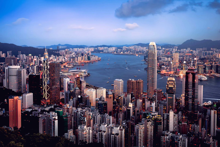 Skyline of buildings in Hong Kong
