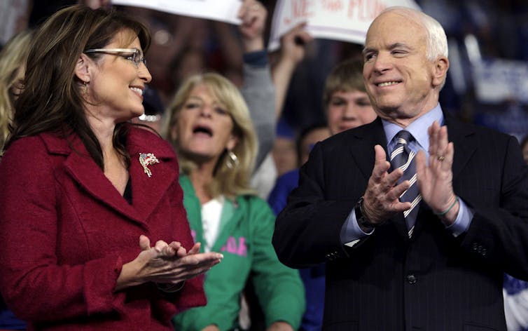 Palin repeatedly stumbled during the 2008 presidential campaign, hurting McCain’s candidacy. Carolyn Kaster/AP