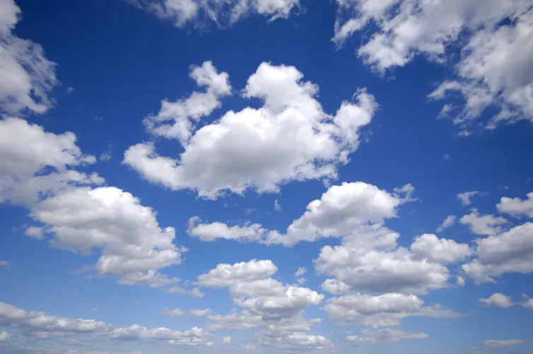 Cumulus clouds in blue sky