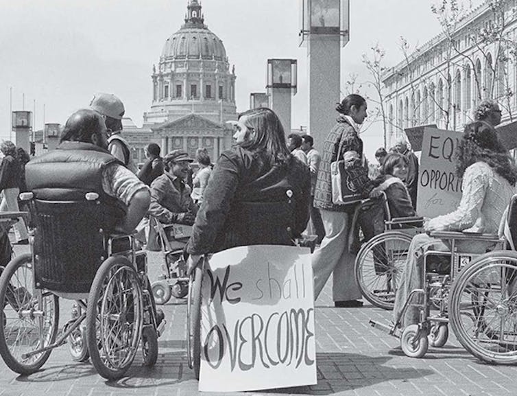 Protesters in San Francisco in 1977.