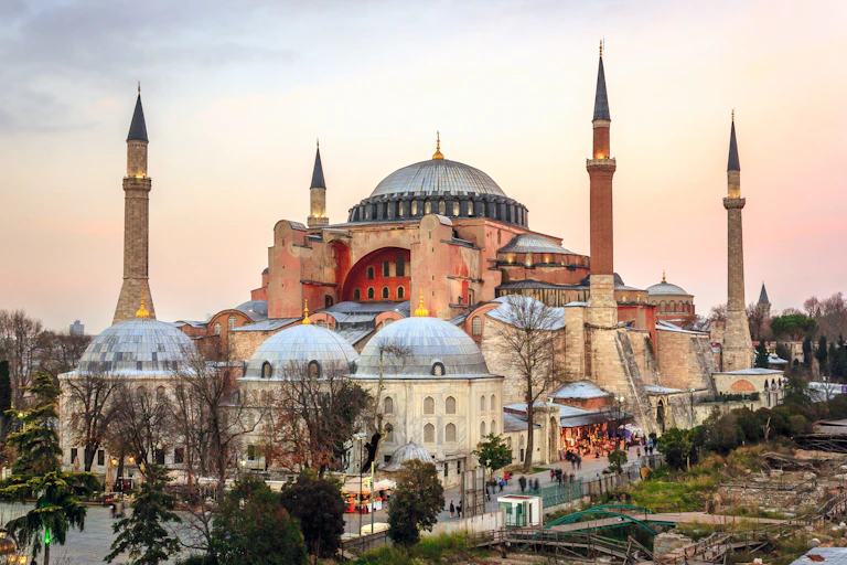 The outside of the Haghia Sophia in Istanbul, Turkey