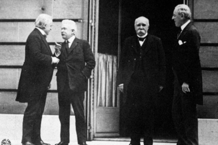 On May 27, 1919, British Prime Minister Lloyd George, Italian President Vittorio Orlando, French Prime Minister Georges Clemenceau and American President Woodrow Wilson met just before the Paris Peace Conference began.