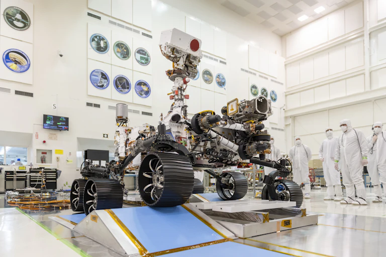 Perseverance takes her first steps toward Mars