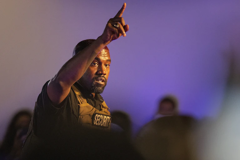 Kanye West in his first presidential campaign appearance.