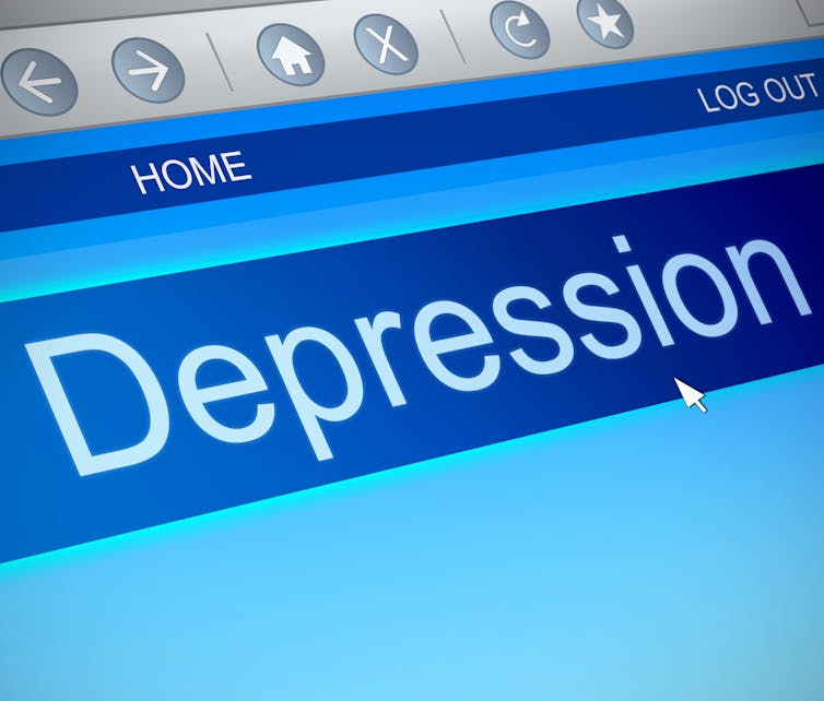 在网上搜索“抑郁症”。