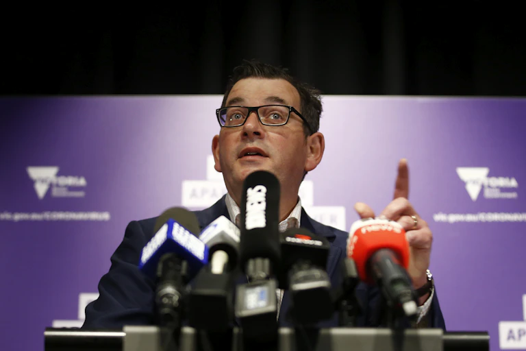 Victorian Premier Daniel Andrews speaks to the media