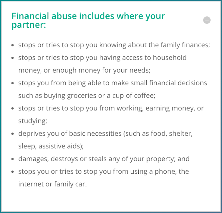 Description of financial abuse