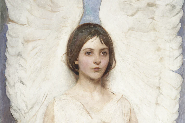 Abbott Thayer gives his eldest daughter angel wings in a painting.