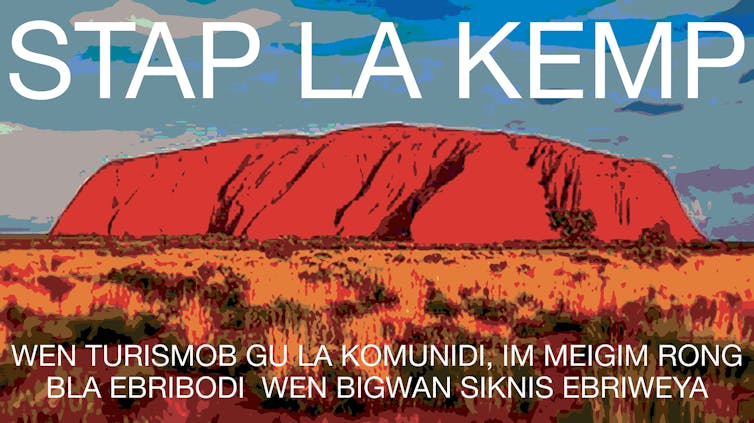 Uluru poster with Kriol health message
