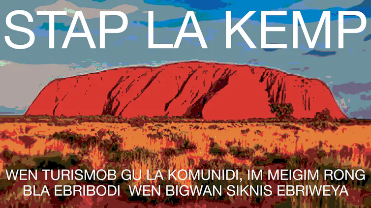 Uluru poster with Kriol health message