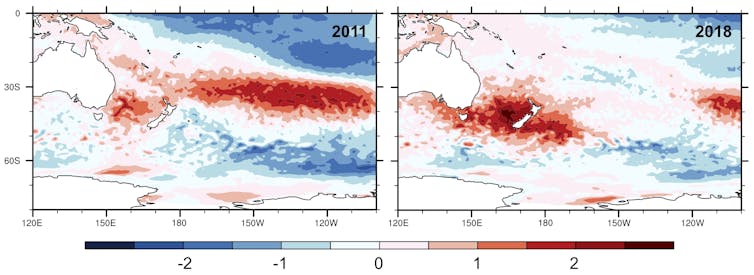 map of sea surface temperatures