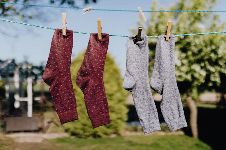chaussettes en train de sécher