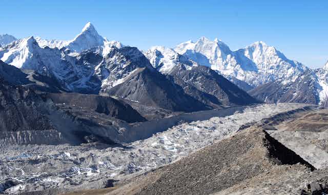 The Khumbu glacier in Nepal