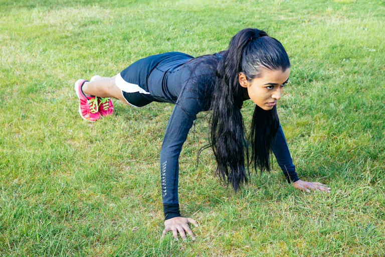 Woman exercising in the park.