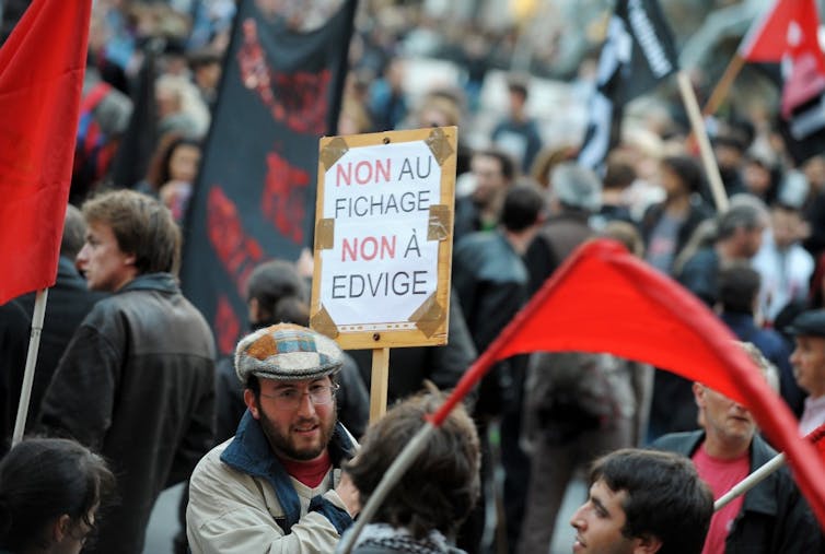 Manifestation contre le fichier police Edvige en 2008 à Lyon