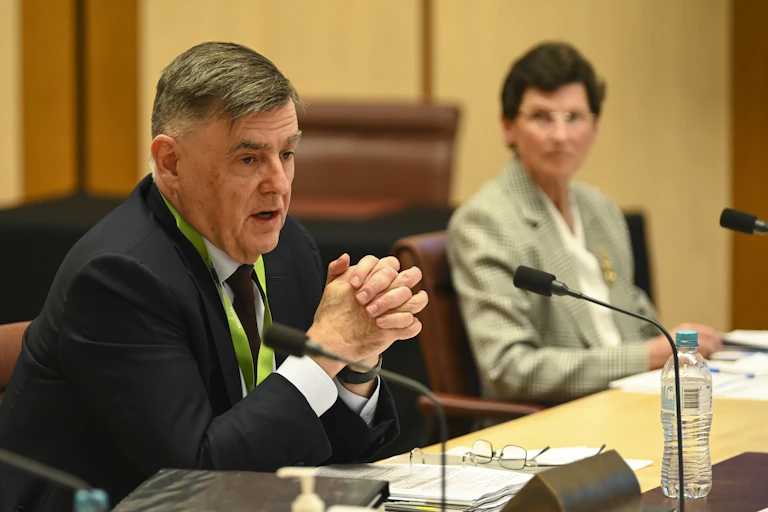 Brendan Murphy appearing before the COVID Commission