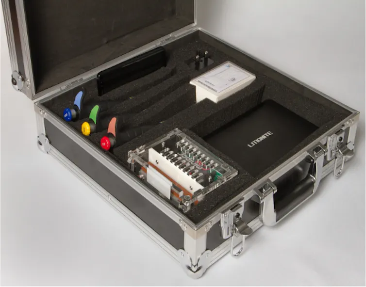 Diagnostic testing kit in a briefcase