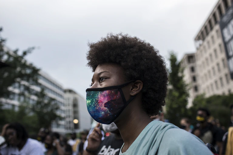 A young Black woman at a demonstration in Washington, D.C.n in