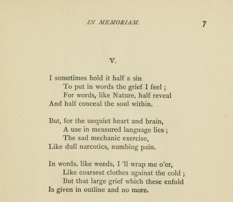 reading Tennyson's In Memoriam AHH in difficult times
