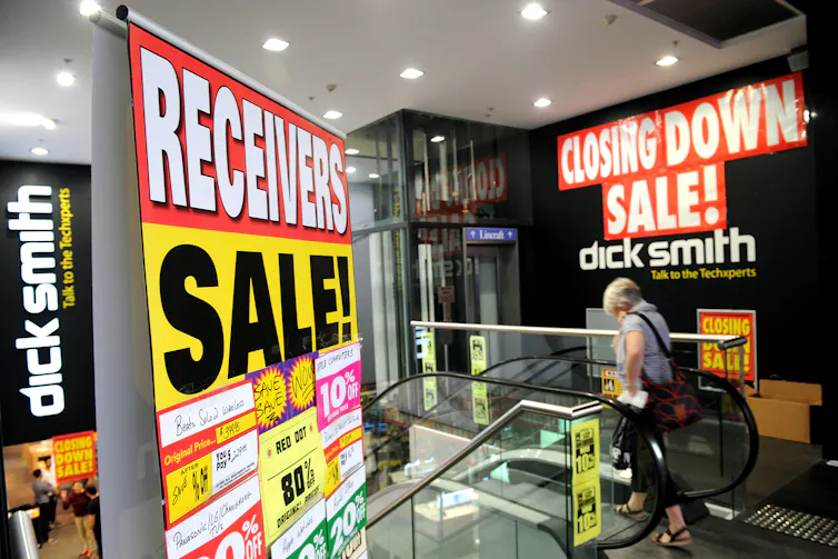 Closing-down sales for Dick Smith Electronics in April 2016.