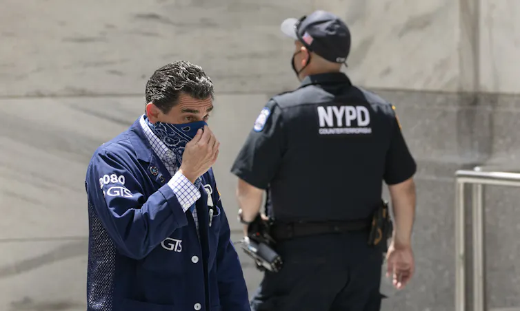 Stock trader enters New York Stock Exchange
