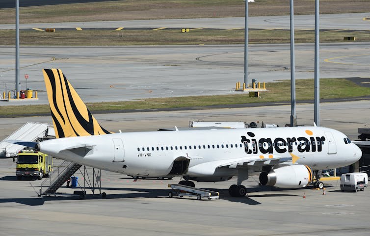 Tigerair jet at Melbourne Airport.