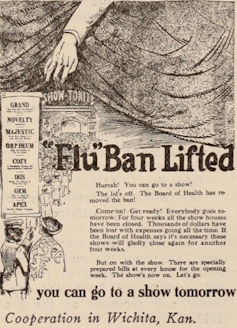 A 1918 Edition Of The Motion Picture News Announces The Lifting Of A 'Flu Ban.'