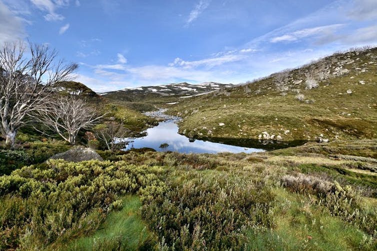 A scenic view of the Snowy Mountains