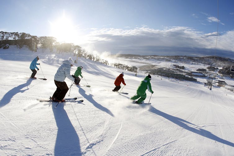 Skiers at Perisher Valley