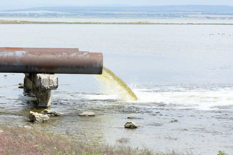 Tubería que expulsa aguas residuales